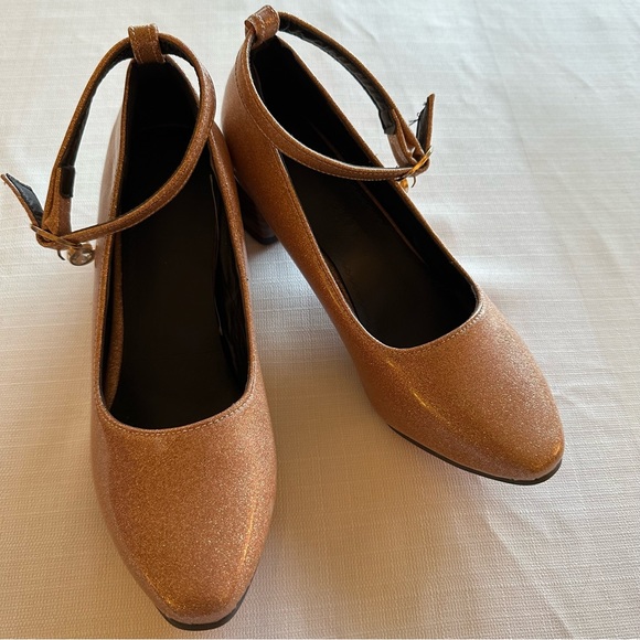 Rose Gold Sparkle Bobbie Pumps Size 41 - Picture 3 of 16